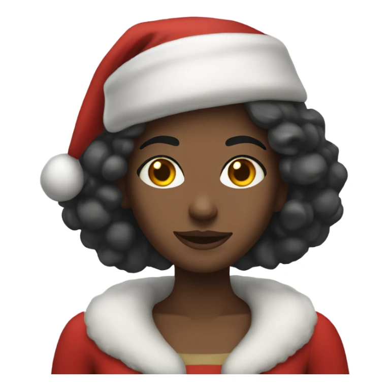 White woman dark hair as santa claus sticker
