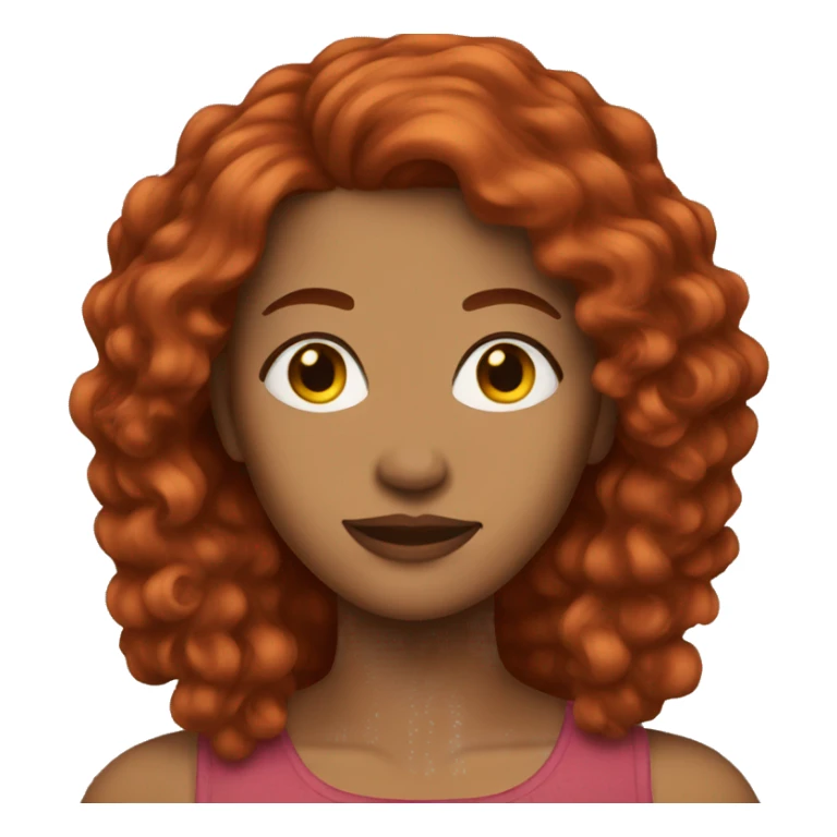 Tan woman red hair sticker