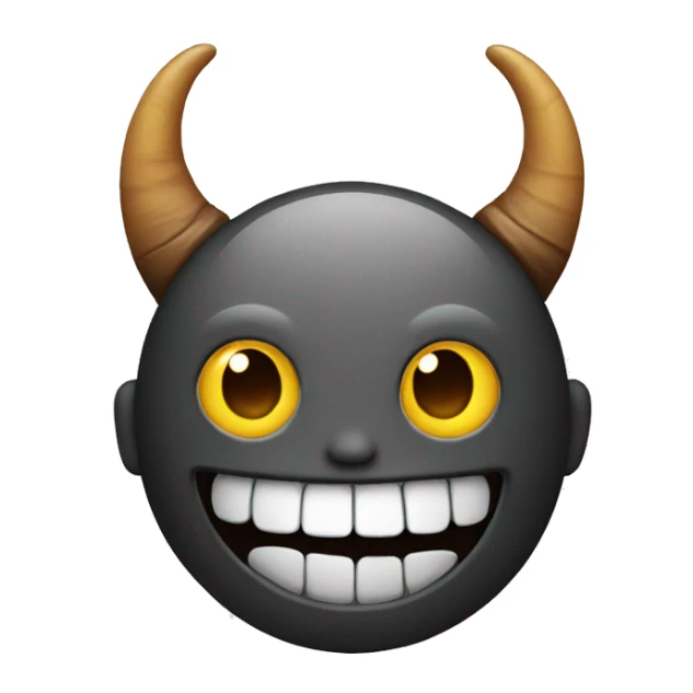 Creepy smiling emoji with horns  sticker