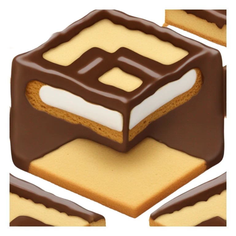 A mallomar that is cut in half so you can sea the different layers clearly sticker