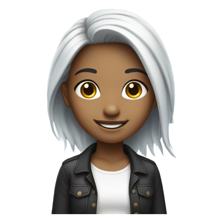 smiling girl in white shirt ombré hair sticker