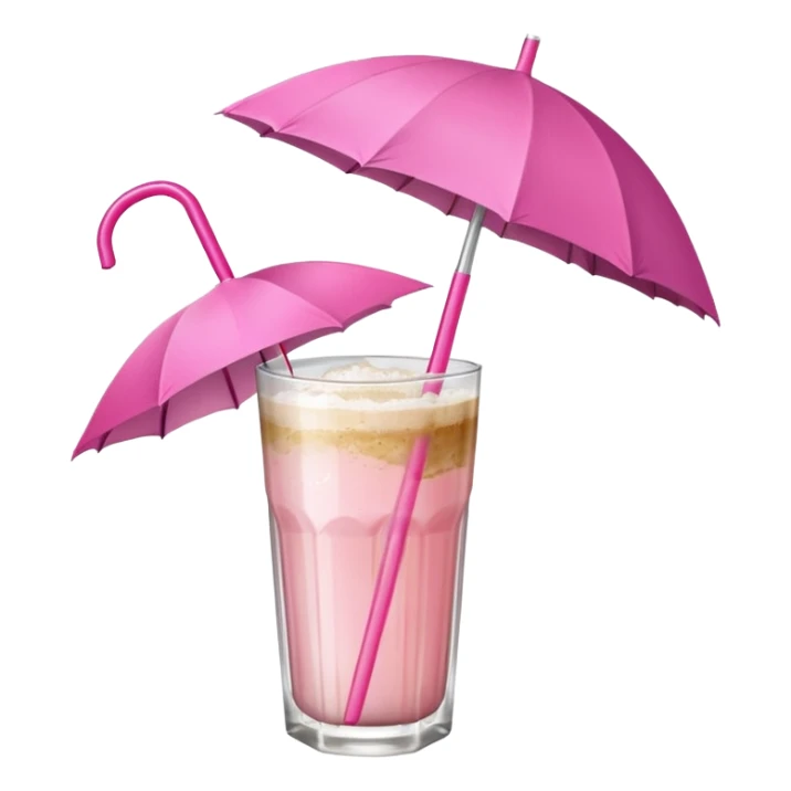 coconut drink with pink umbrella and a pink straw sticker