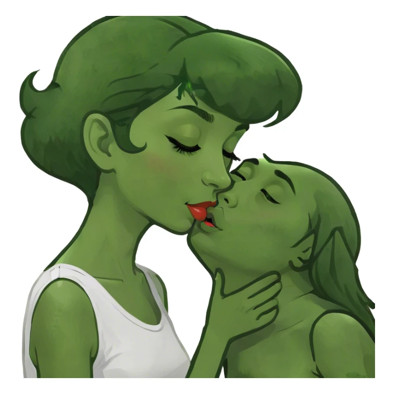 girl with hector fort kissing sticker