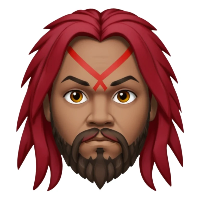 Max Cavalera (b.1969) with dark red long hair with black highlights sticker