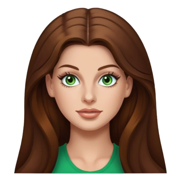 Hannah Stocking green eyes, brown long hair sticker