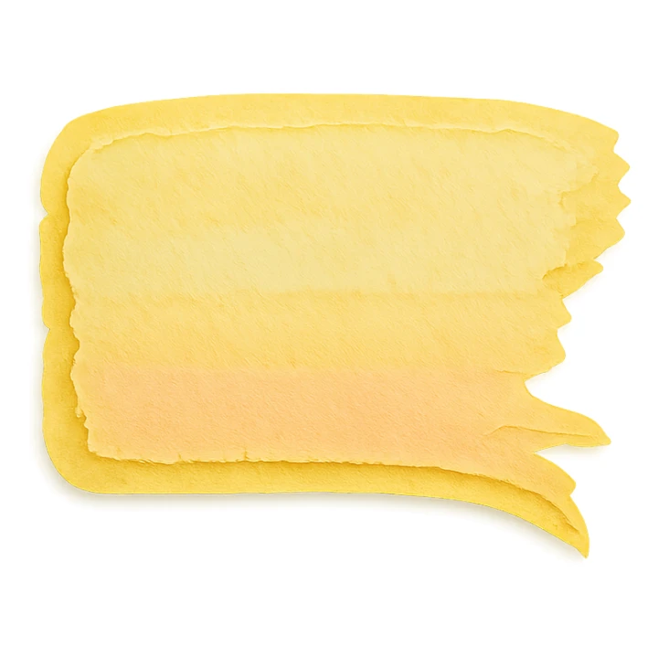 soft pastel hand-painted watercolor brush stroke for borders with a yellow hue sticker