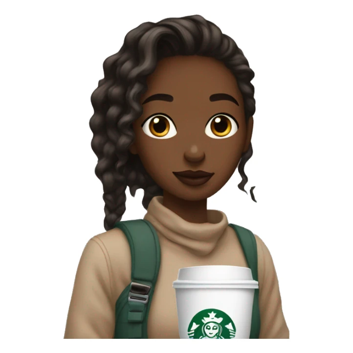 aesthetic girl with Starbucks cup in hand sticker