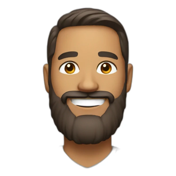 Personal coach with beard earrings pretty smile oval face and right side parting sticker