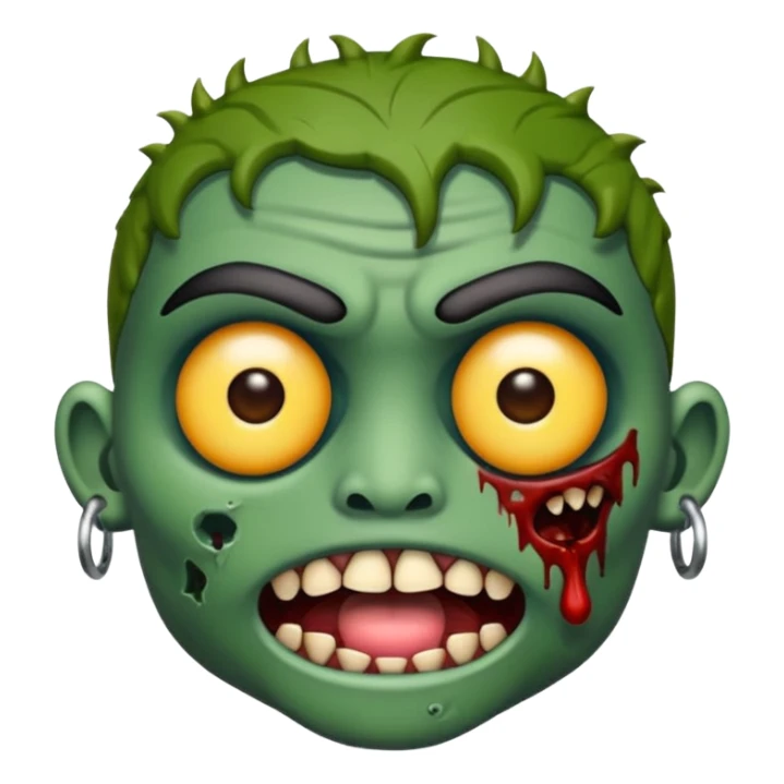 Emoji de zombie fom piercing na sobrancelha  sticker
