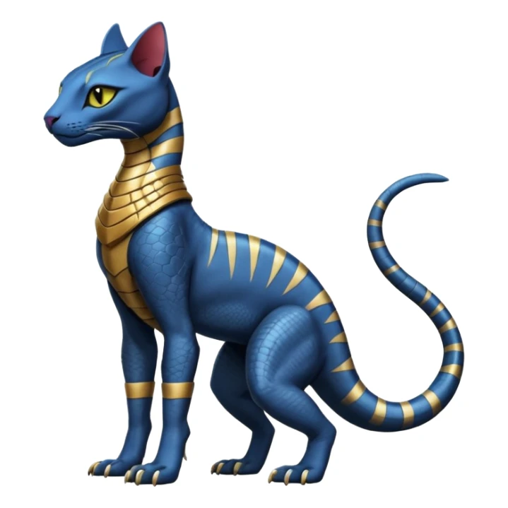 Salandit-Bastet-Fakémon-hybrid-creature (full body)  sticker
