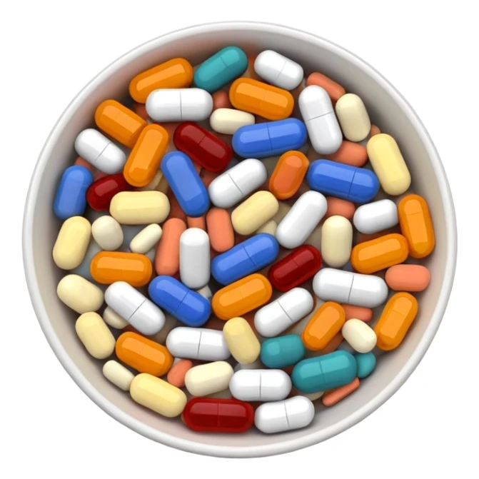 bowl of supplements  sticker