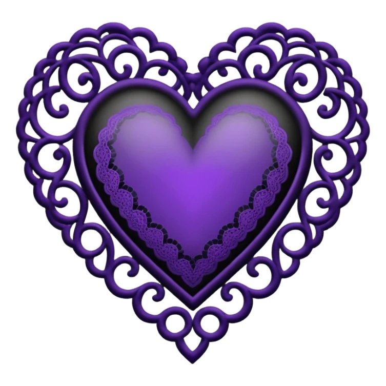 black and purple lace heart sticker