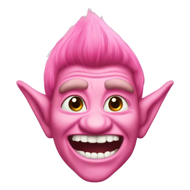 Classic troll emoji but pink and fairy like sticker
