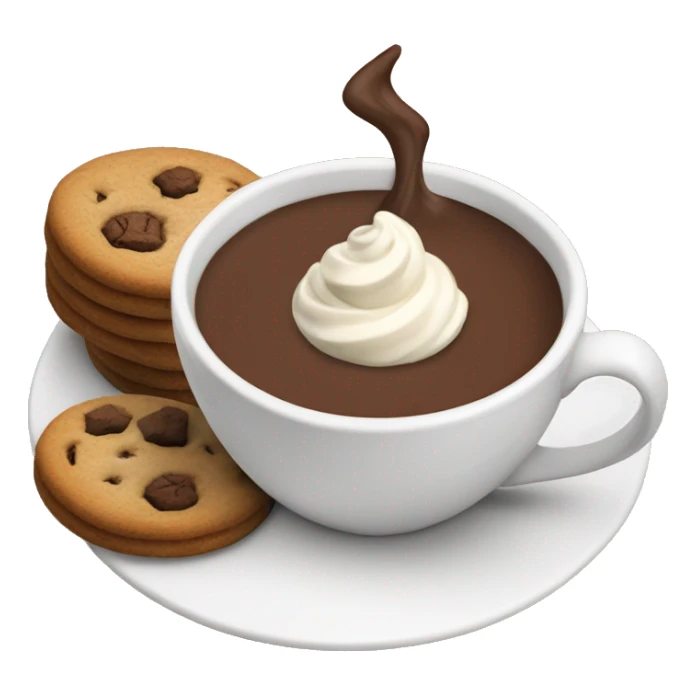 Hot chocolate with cream and cookies  sticker