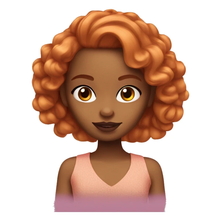Long Ginger hair brown Skin bratz with black eyes sticker