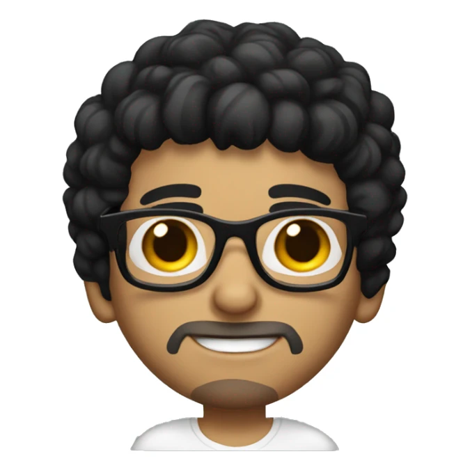 Hispanic guy with black hair & glasses with tattoo sticker