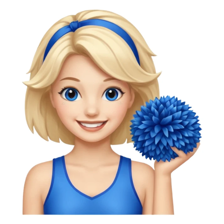 give me a cheerleader with blue pom poms sticker