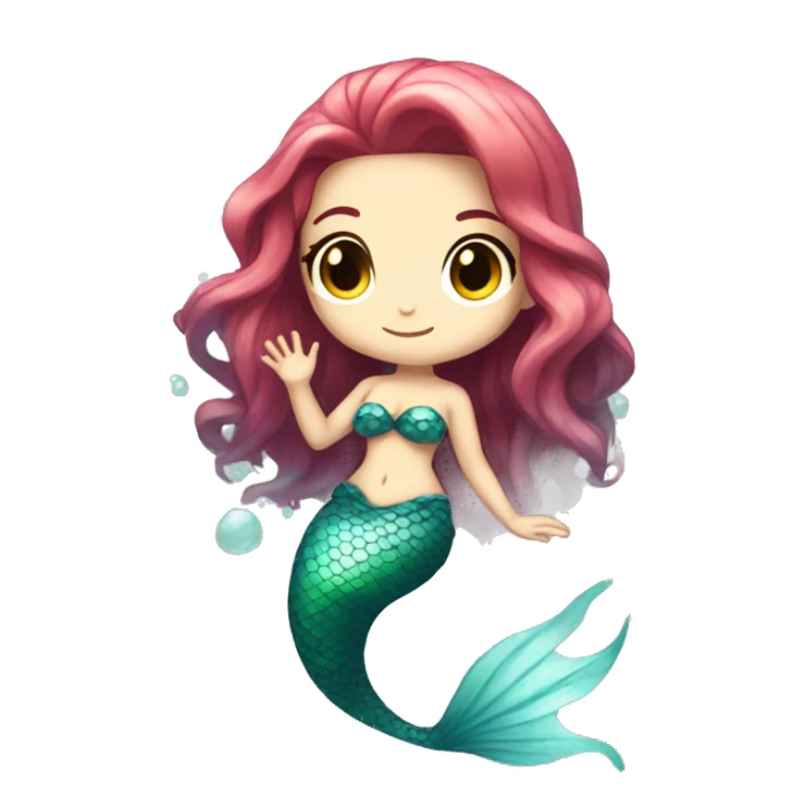 Mermaid siren full body chibi mysterious  sticker