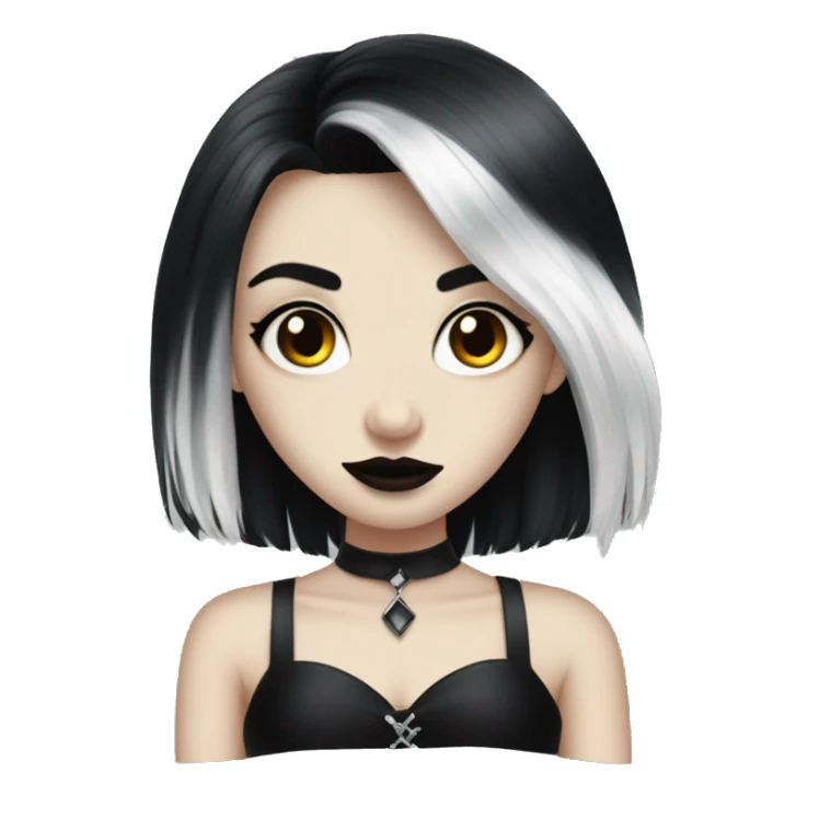 goth girl, cruella hair sticker