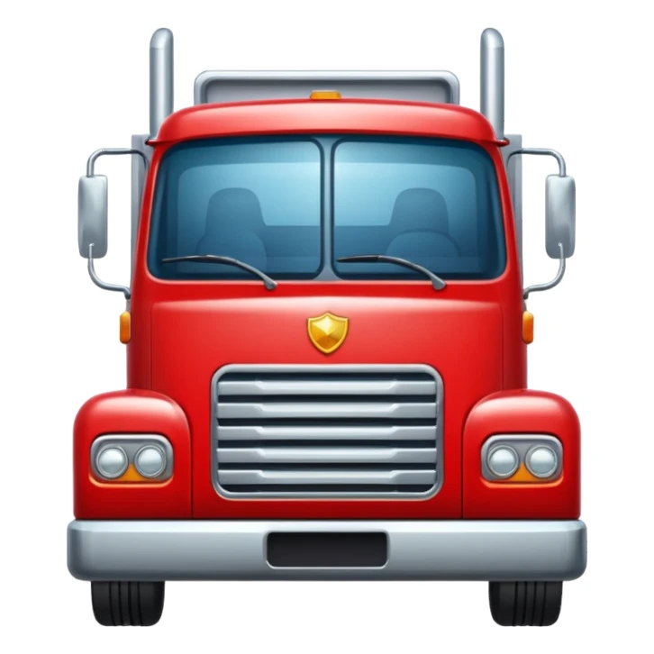 A red truck with a TIR emblem sticker