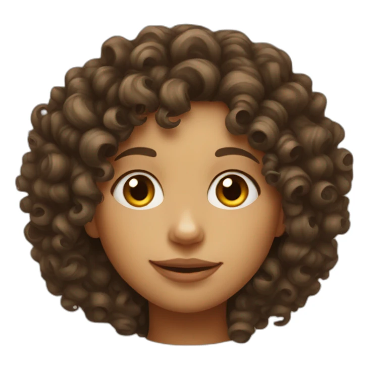 Curly hair girl with big nose sticker
