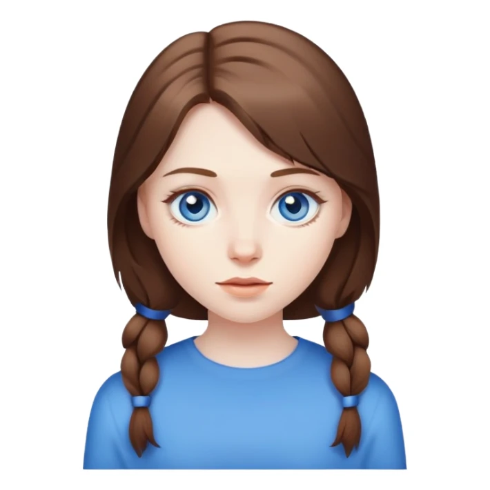brown haired girl portrait blue eyes  sticker