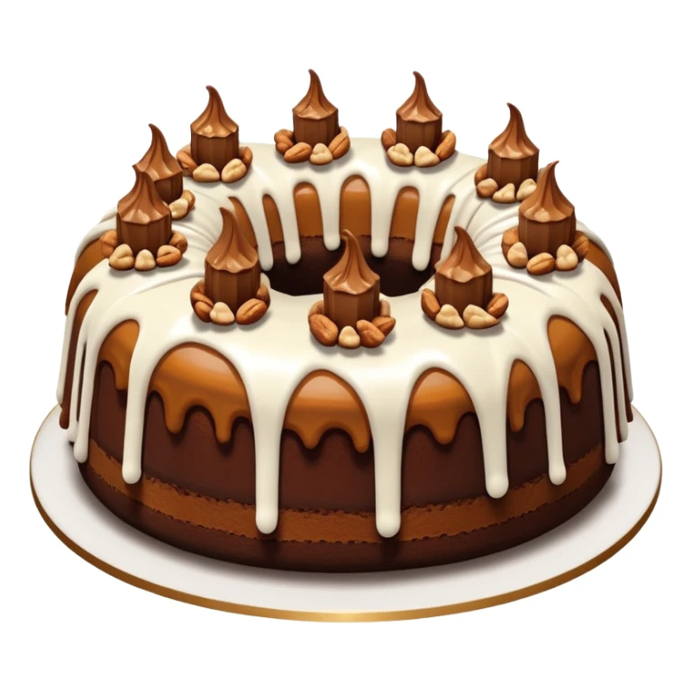 Bundt snickers candy cake and white frosting  sticker