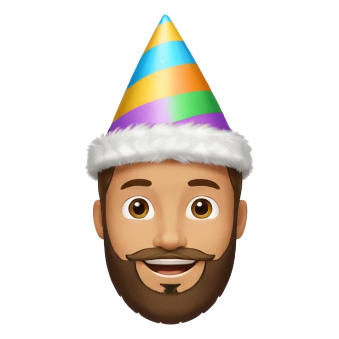 young man with a beard, happy birthday boy sticker