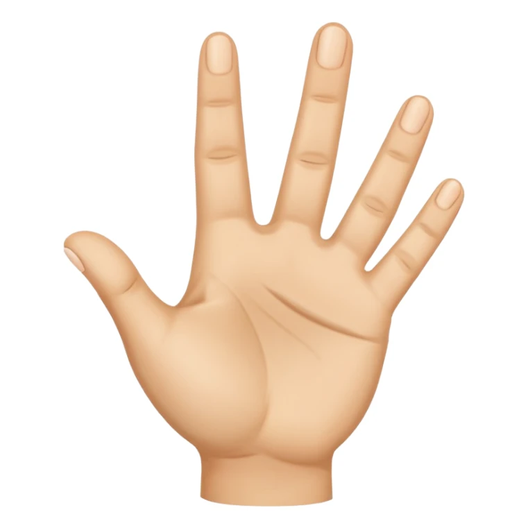 hand emoji, 4 fingers up, thumb folded to palm sticker