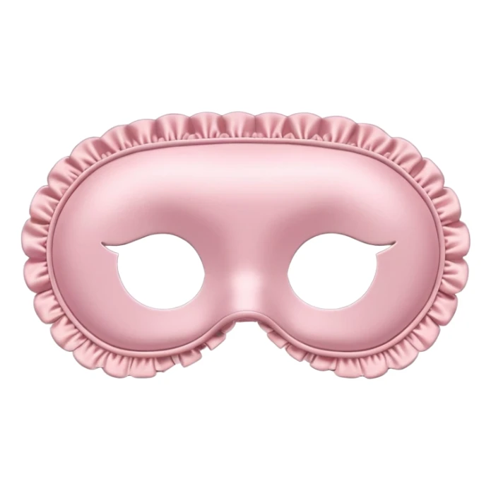 Powder pink sleep mask, satin, frilly, no eyes sticker