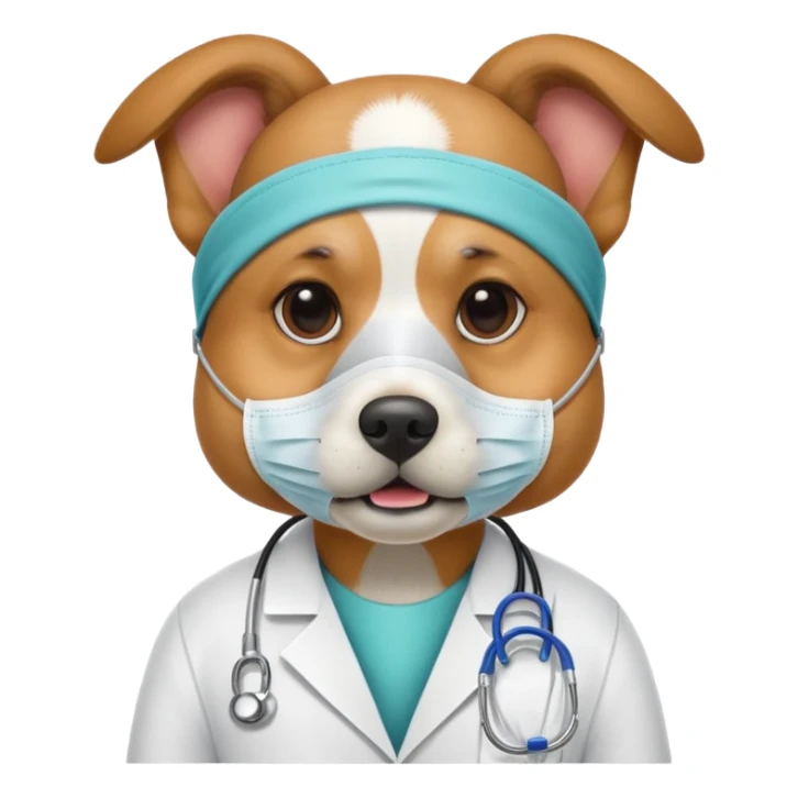 doctor dog Wearing Medical Mask sticker
