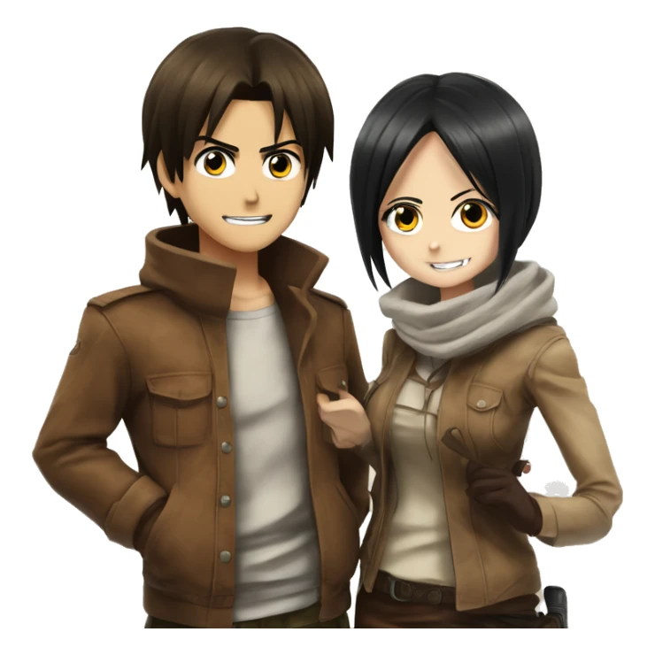 Eren Yeager with Mikasa Ackerman sticker