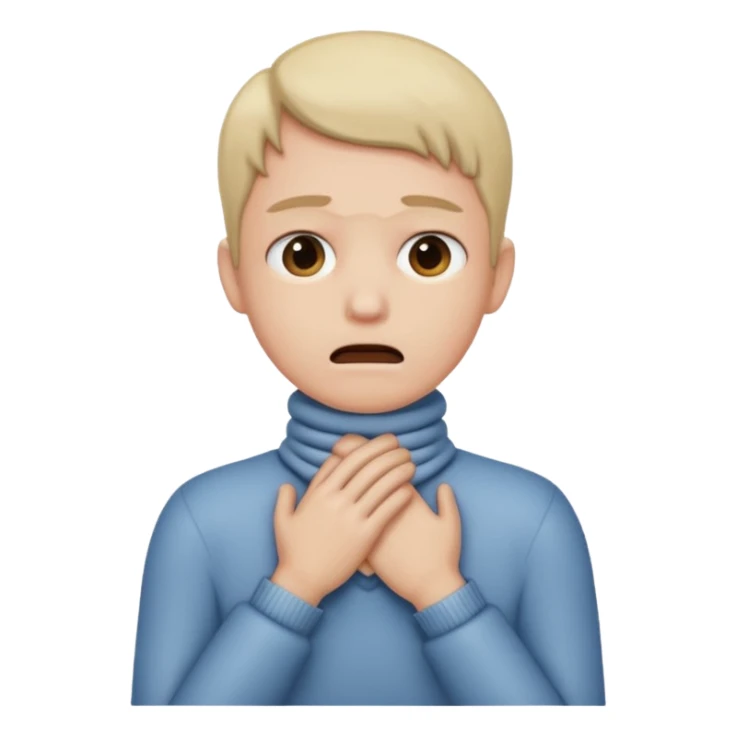 Someone chocking themselves  with their hands around their neck sticker