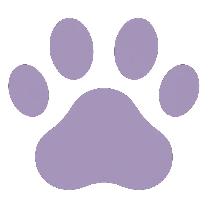 A dull purple Paw Prints sticker