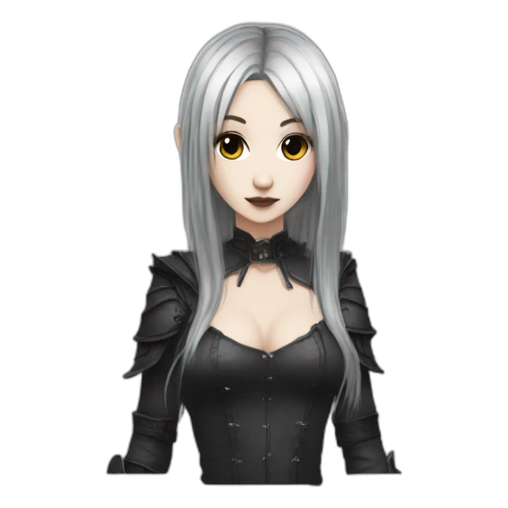 goth,girl,ash color hair,sexy,dark-souls,dres decolte sticker