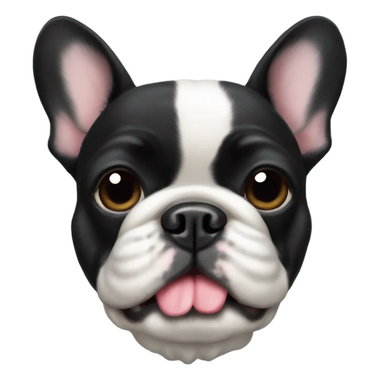 A black French bulldog with fluffy face fur  sticker