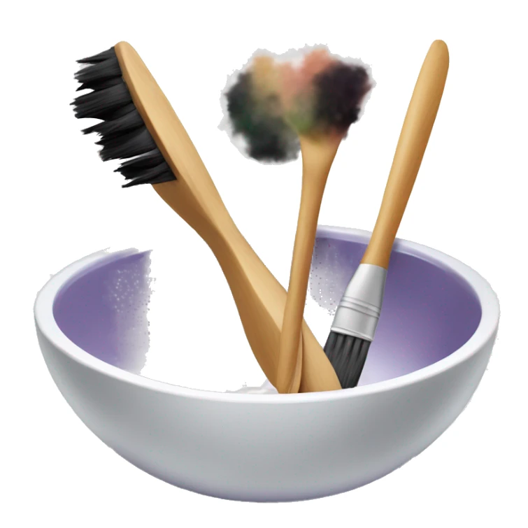 Empty hair dye bowl and brush sticker