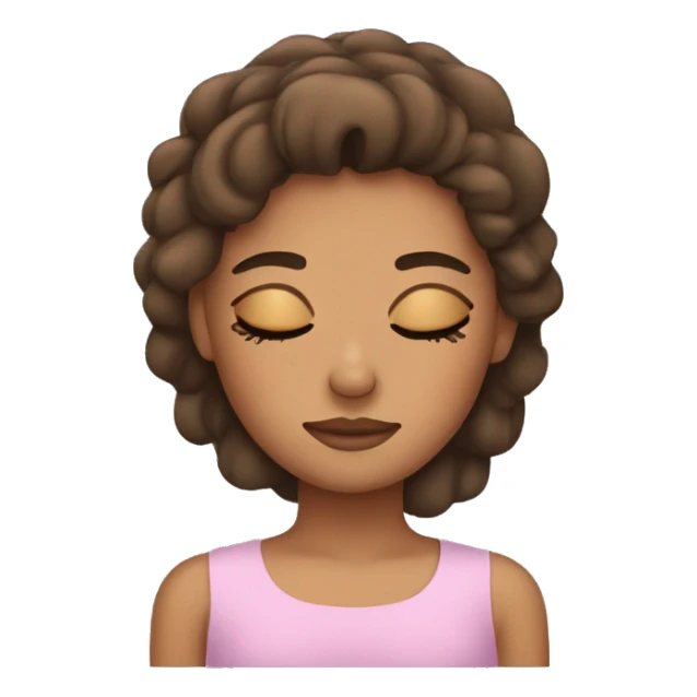 Girl with brow hair sleeping sticker