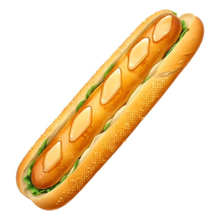 French baguette covered in honey and garlic sticker