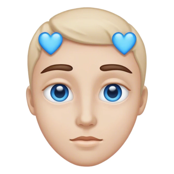 emoji face blue hearts instead of eyes sticker