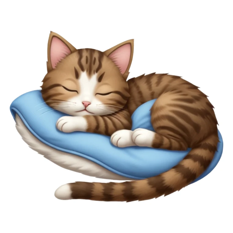 dark brown tabby and white kitten sleeping whilst in funny positions stretched out and  upside down sticker