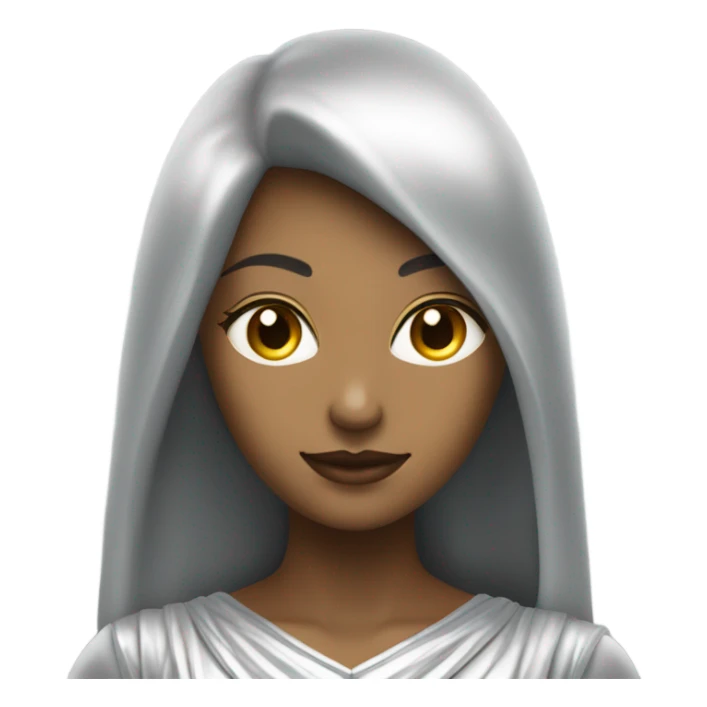 Pleiadian female in silver dress, full figure sticker