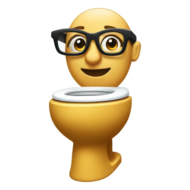 Skibidi toilet with glasses sticker