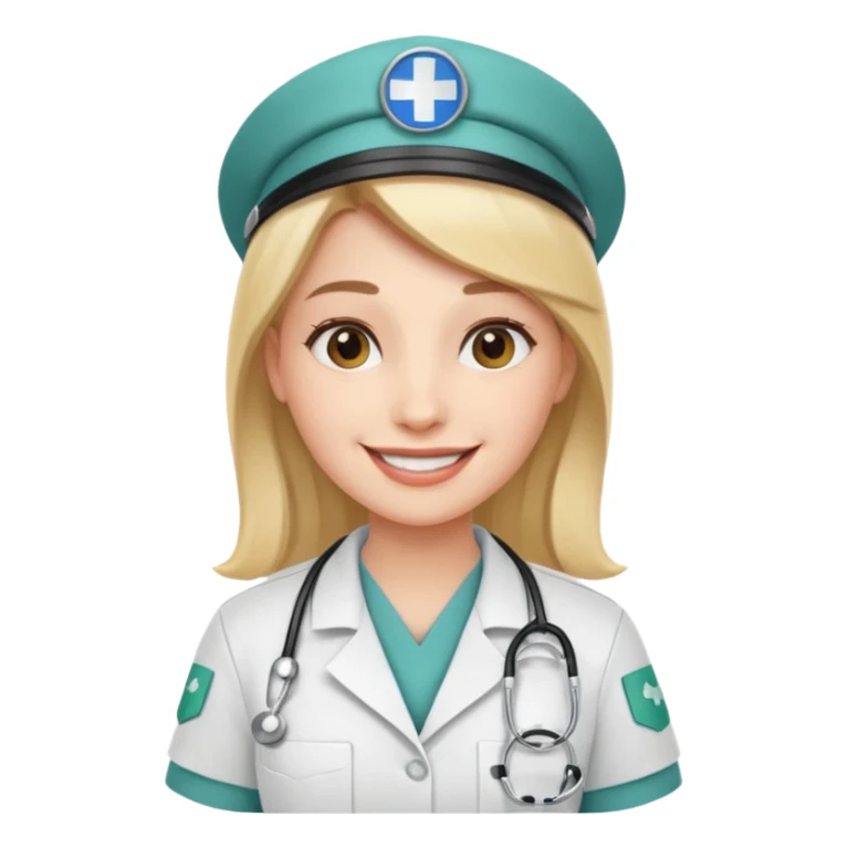 woman medic accepting application for job sticker