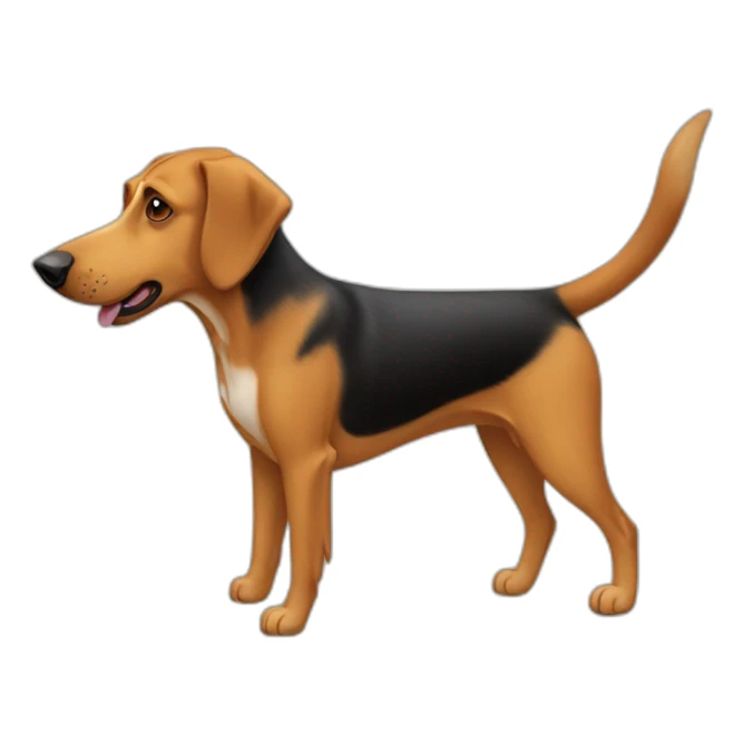 coonhound and German shepherd mix dog walking sticker