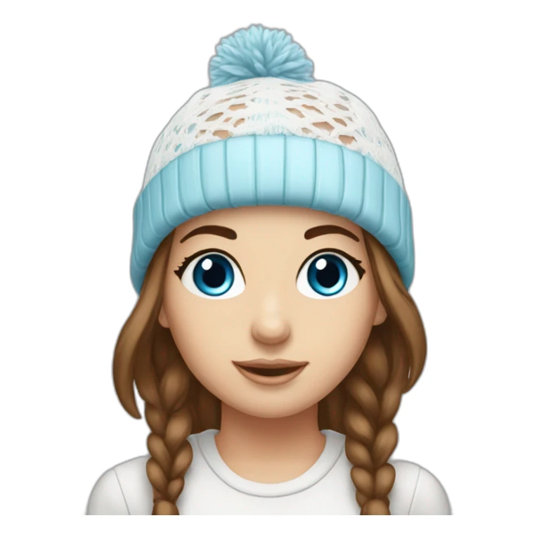 toque white female lace blue eyes brown hair sticker