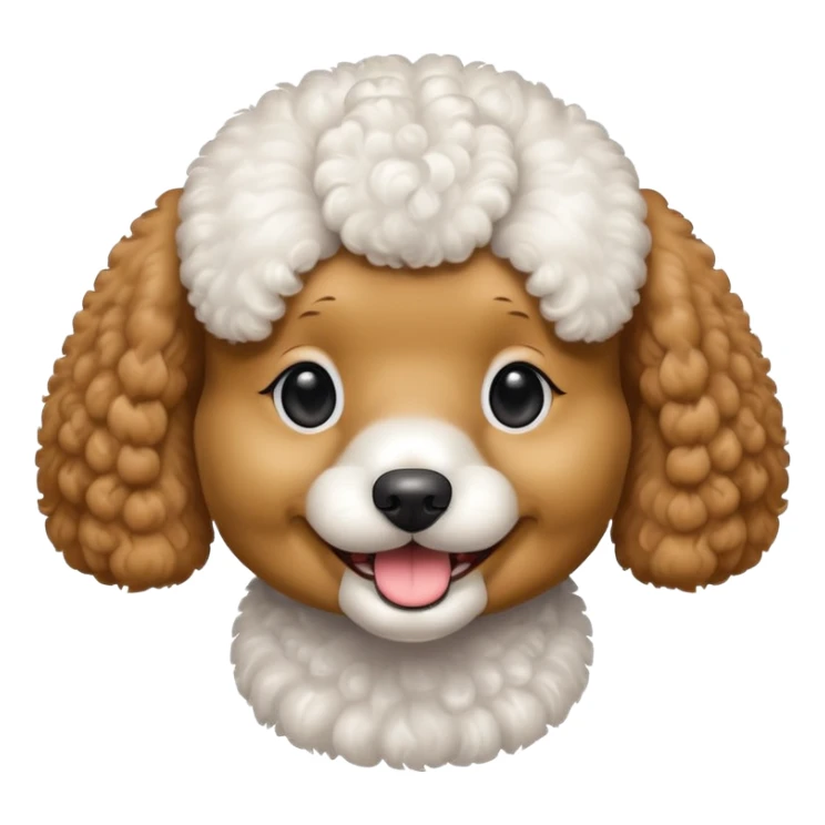 Make me a poodle dog with a smile with brackets  sticker