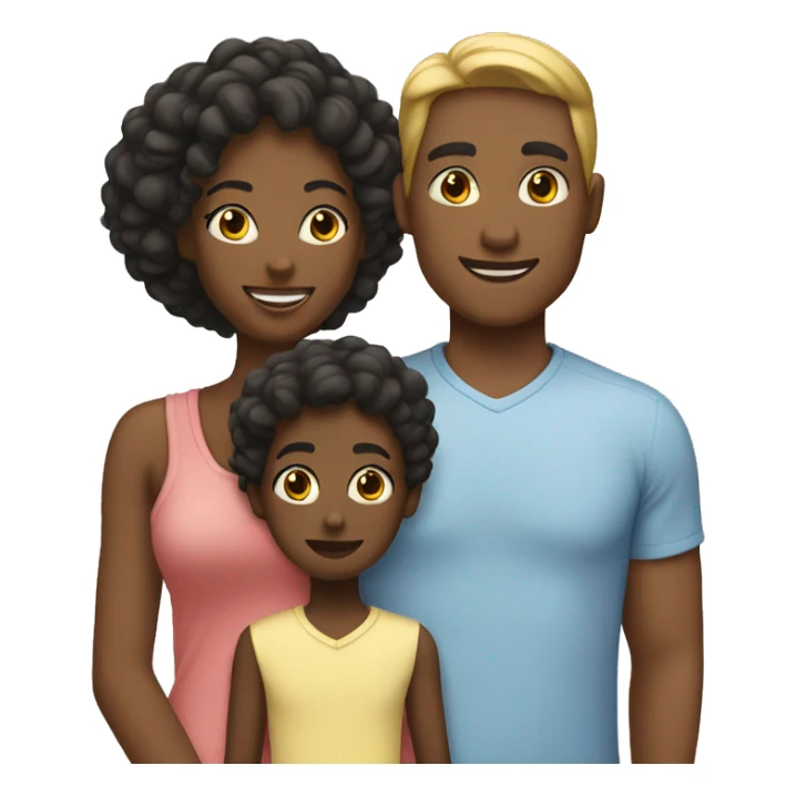 interracial couple with two kids sticker