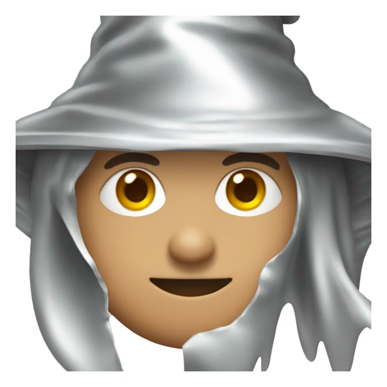 Person wearing a tin foil wizard hat sticker