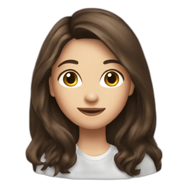 brunette long hair girl flirting sticker